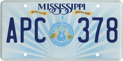 MS license plate APC378