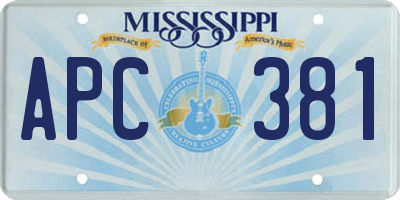 MS license plate APC381