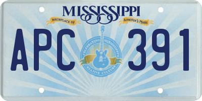 MS license plate APC391