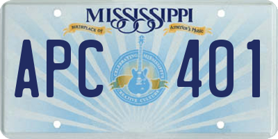 MS license plate APC401