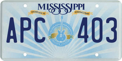 MS license plate APC403