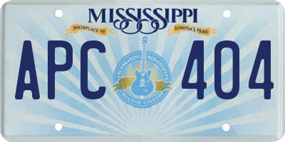 MS license plate APC404