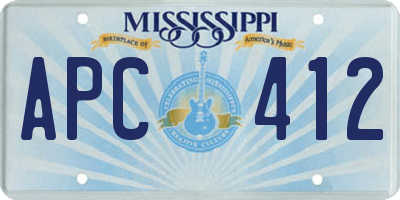 MS license plate APC412