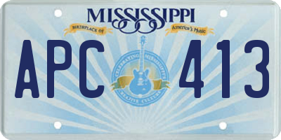 MS license plate APC413