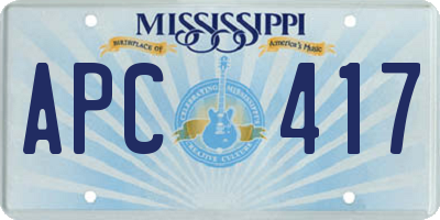 MS license plate APC417