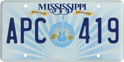 MS license plate APC419