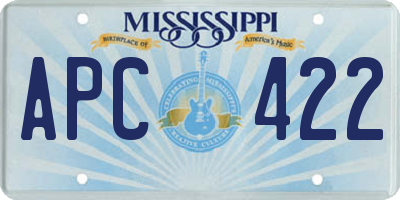 MS license plate APC422