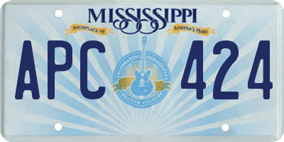 MS license plate APC424