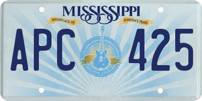 MS license plate APC425