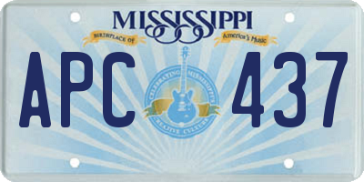 MS license plate APC437