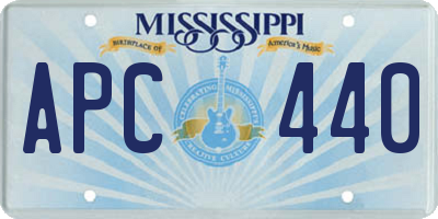 MS license plate APC440