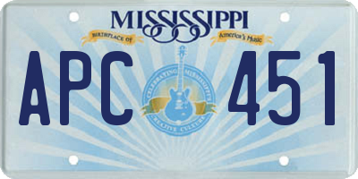 MS license plate APC451