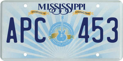 MS license plate APC453