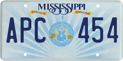MS license plate APC454