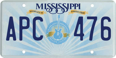 MS license plate APC476