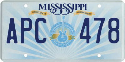 MS license plate APC478