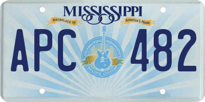 MS license plate APC482