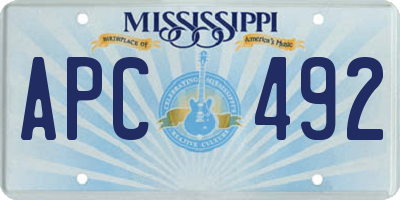MS license plate APC492