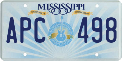MS license plate APC498