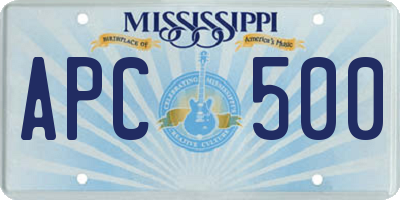 MS license plate APC500