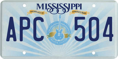 MS license plate APC504