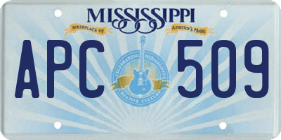 MS license plate APC509