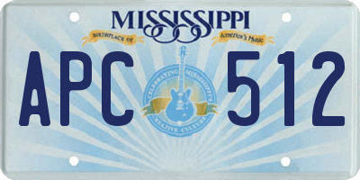 MS license plate APC512