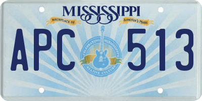 MS license plate APC513