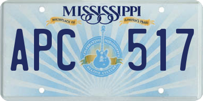 MS license plate APC517