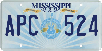 MS license plate APC524