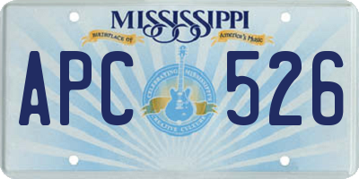 MS license plate APC526