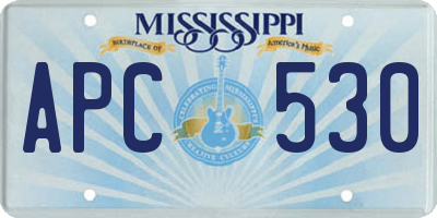 MS license plate APC530