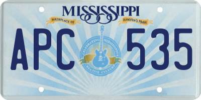 MS license plate APC535