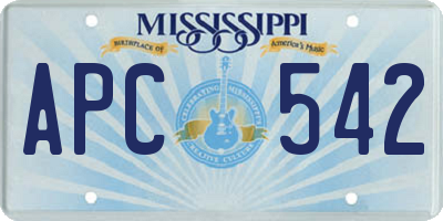 MS license plate APC542