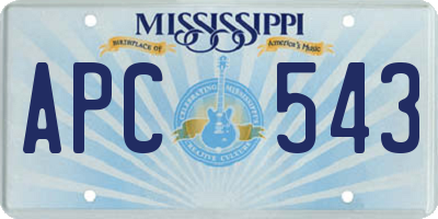 MS license plate APC543
