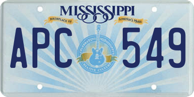 MS license plate APC549
