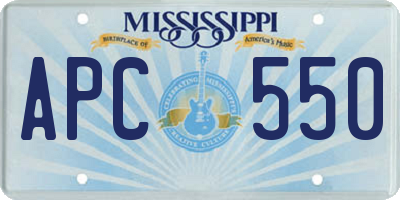 MS license plate APC550