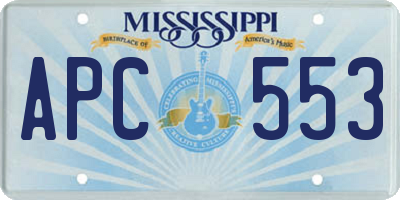 MS license plate APC553