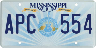 MS license plate APC554