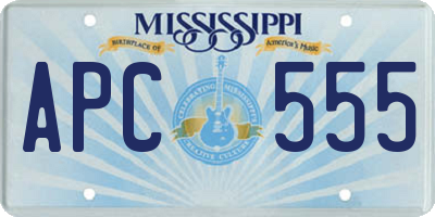 MS license plate APC555