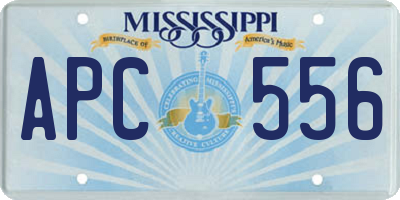 MS license plate APC556