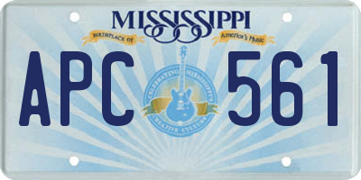 MS license plate APC561