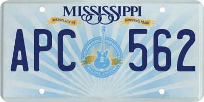 MS license plate APC562