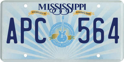 MS license plate APC564