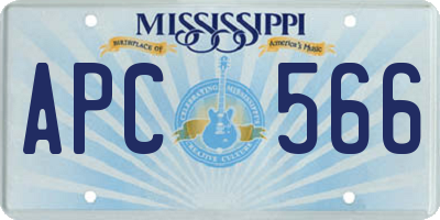 MS license plate APC566