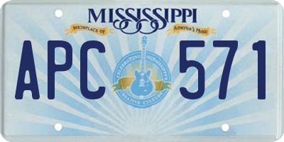 MS license plate APC571