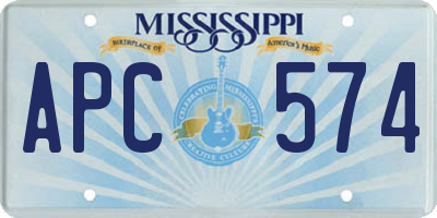 MS license plate APC574