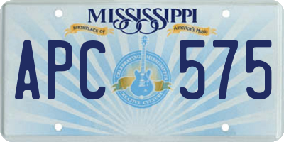MS license plate APC575