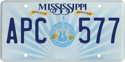 MS license plate APC577