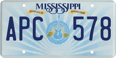 MS license plate APC578